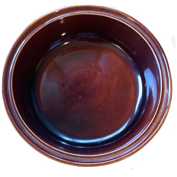 Vintage 1940s Red Wing Pottery OOMPH 10" Green/Brown Round Lidded Dish - Picture 7 of 10